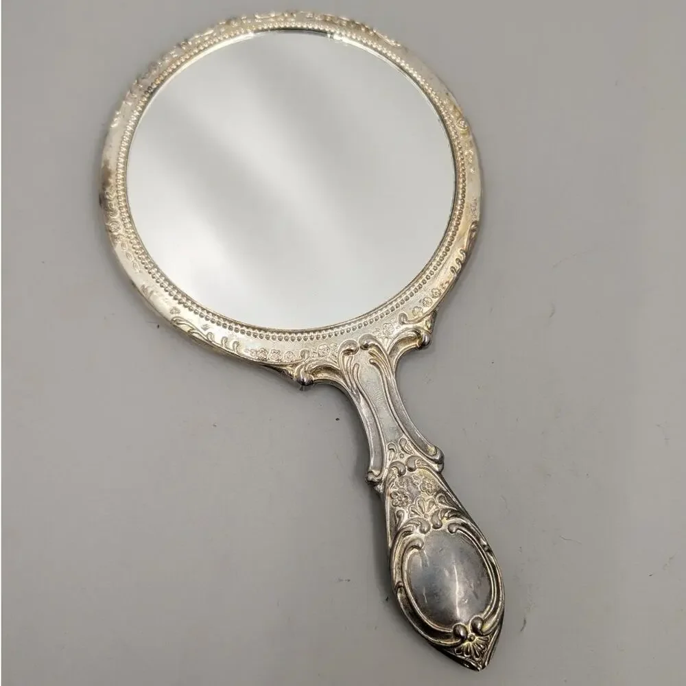 Vintage Mirror Brush Comb Vanity Set Silver Plated Art Nouveau Repousse